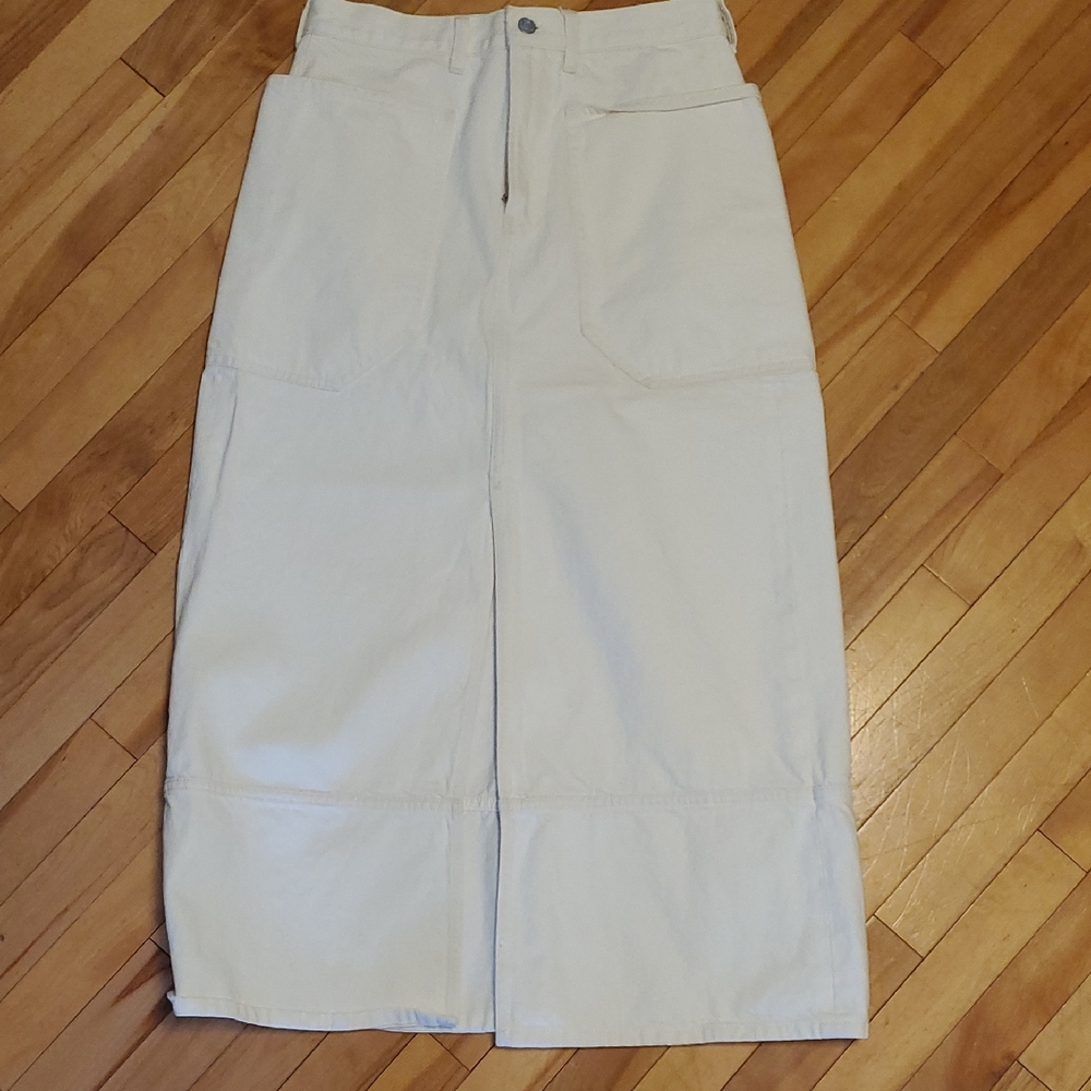 Everlane Cream Midi Skirt